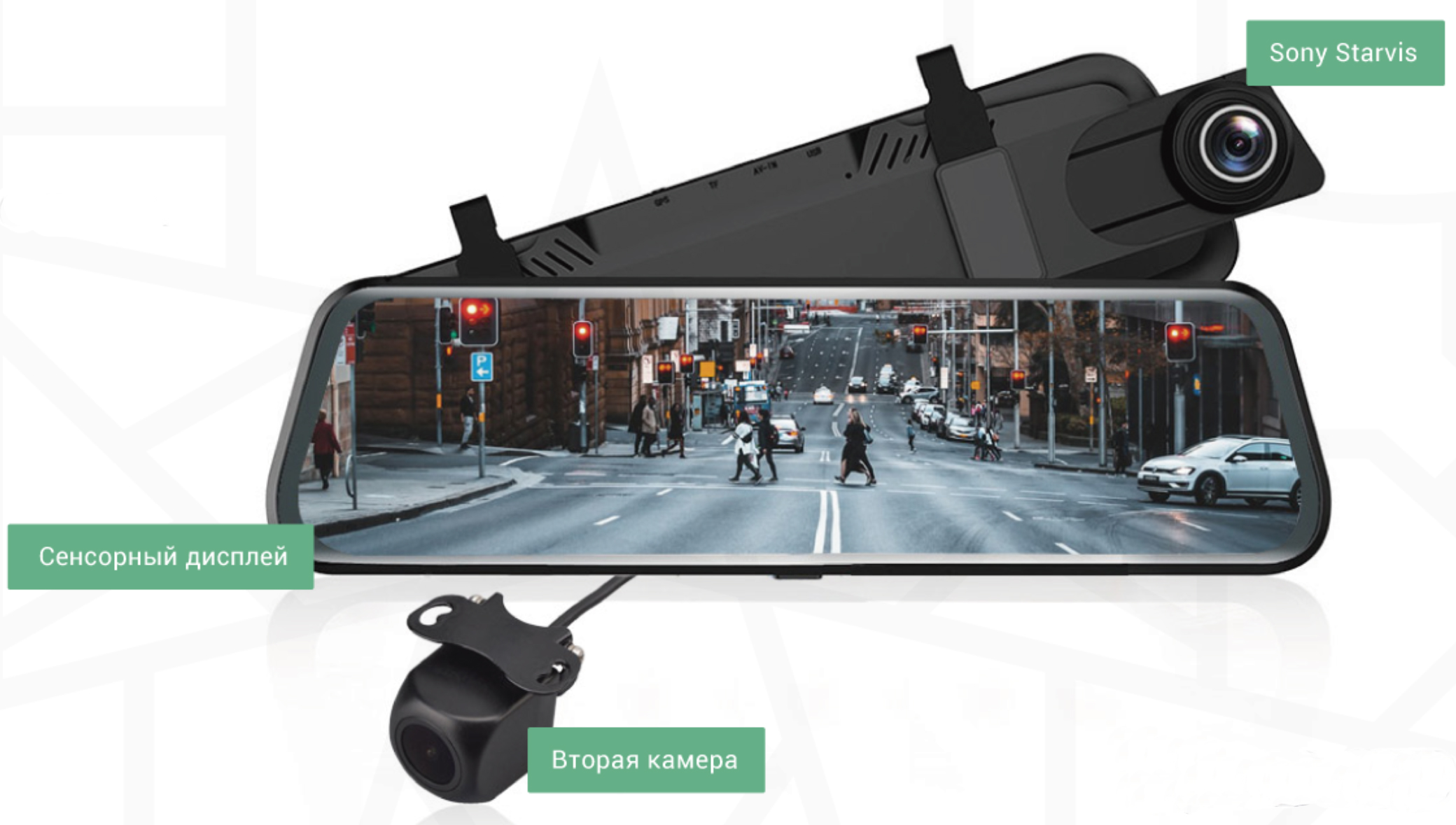 Двухкамерный видеорегистратор roadgid blick  с углом обзора 170 градусов, поддержкой ADAS и WDR